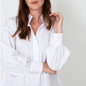 Ann Mashburn Amaya Shirt in White Poplin Small